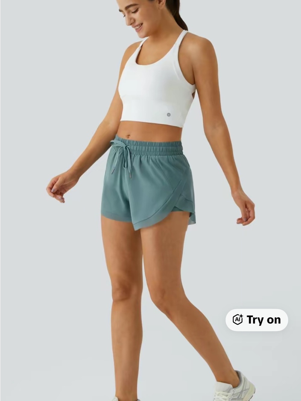 HALARA Blue Elastic Waist Athletic Running Shorts - Picture 4 of 4